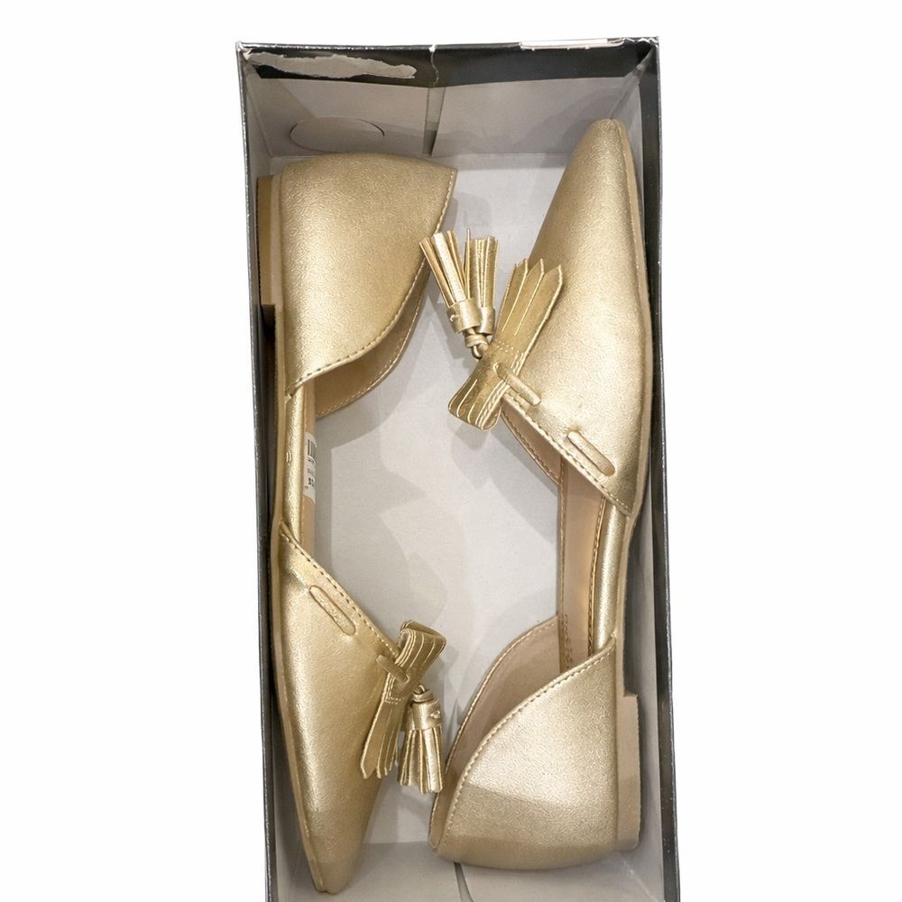 Christian Siriano Gold Tassel D’Orsay Flats – Size 9.5 – NWT - Picture 3 of 4